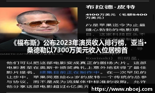  《福布斯》公布2023年演员收入排行榜，亚当·桑德勒以7300万美元收入位居榜首